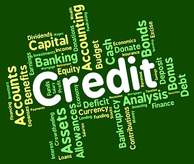 Image showing Credit Word Means Debit Card And Bankcard