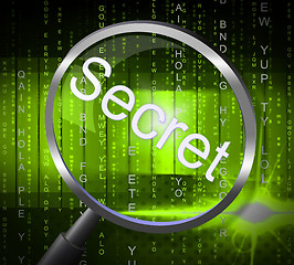 Image showing Magnifier Secret Represents Secretly Undisclosed And Secrets