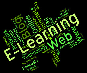 Image showing Elearning Word Means World Wide Web And College