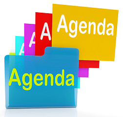 Image showing Files Agenda Represents Diary Paperwork And Folder