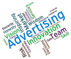 Image showing Wordcloud Advertising Means Promote Marketing And Market