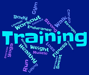 Image showing Training Words Shows Getting Fit And Exercise