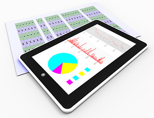 Image showing Online Reports Represents Business Graph And Analysis