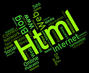 Image showing Html Word Represents World Wide Web And Words