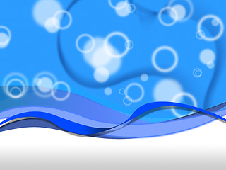 Image showing Blue Bubbles Background Shows Circles And Ripple\r