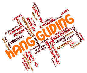 Image showing Hang Gliding Means Hanggliders Words And Glide