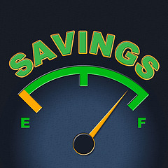 Image showing Savings Gauge Indicates Invest Monetary And Cash