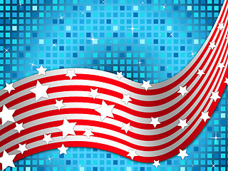 Image showing American Flag Background Means Nation And Glittering Squares\r