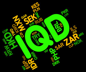 Image showing Iqd Currency Indicates Foreign Exchange And Dinar