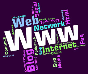 Image showing Www Word Shows World Wide Web And Internet