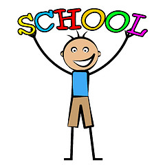 Image showing School Boy Means College Learn And Learned