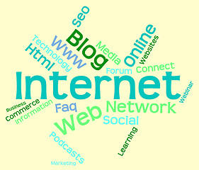 Image showing Internet Word Represents World Wide Web And Words