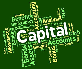 Image showing Capital Word Shows Rich Asset And Affluence