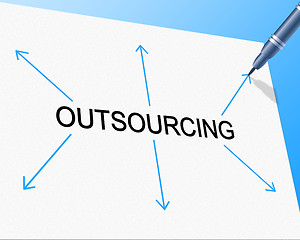 Image showing Outsource Outsourcing Represents Independent Contractor And Contracting