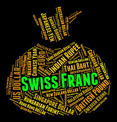Image showing Swiss Franc Means Worldwide Trading And Coinage