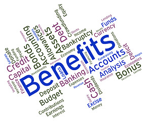 Image showing Benefits Word Indicates Compensation Rewards And Pay