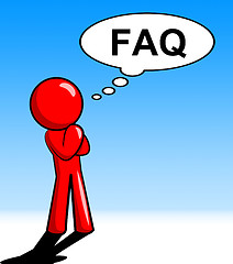 Image showing Character Thinking Faq Shows Faqs Support And Answer