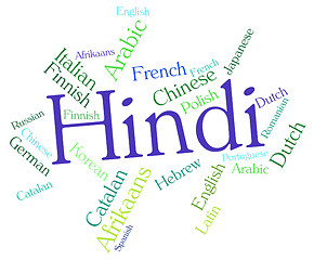 Image showing Hindi Language Represents Speech Word And Wordcloud