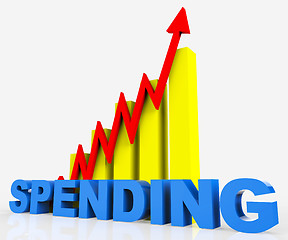 Image showing Increase Spending Indicates Progress Report And Diagram