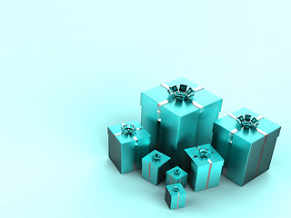 Image showing Birthday Copyspace Shows Gift Box And Celebrating