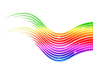 Image showing Rainbow Stripes Background Means Colorful Waves And Sparkles\r