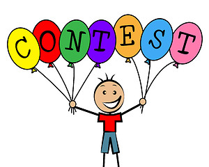 Image showing Contest Balloons Means Kids Challenge And Competitiveness