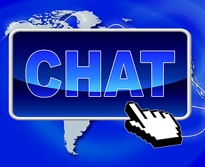 Image showing Chat Button Represents World Wide Web And Telephone