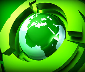Image showing Worldwide Globe Represents Online Globally And Globalise