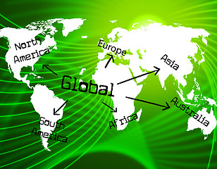 Image showing Global World Represents Commercial Trade And Corporate