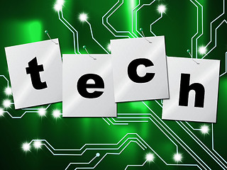 Image showing Electronic Circuit Means High Tech And Digital