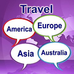 Image showing Travel Words Represents Journeys Expedition And Traveller