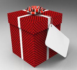 Image showing Gift Tag Represents Blank Space And Copy