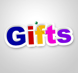 Image showing Gifts Sign Shows Box Giftbox And Gift-Box