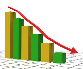 Image showing Decreasing Report Shows Graphic Analysis And Graphs