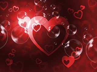 Image showing Hearts Background Means Passionate Wallpaper Or Loving Art\r