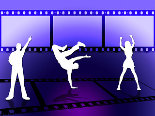 Image showing Filmstrip Dancing Indicates Disco Music And Border