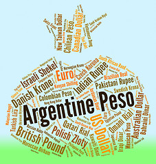 Image showing Argentine Peso Indicates Worldwide Trading And Coin