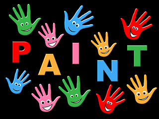 Image showing Kids Paint Indicates Colour Color And Youngster