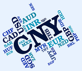 Image showing Cny Currency Indicates Worldwide Trading And Banknotes