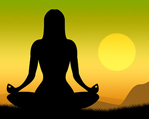 Image showing Yoga Pose Shows Poses Peaceful And Meditation