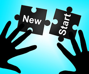 Image showing New Start Means Up To Date And Action