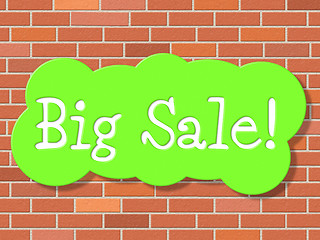 Image showing Big Sale Represents Savings Promotional And Save