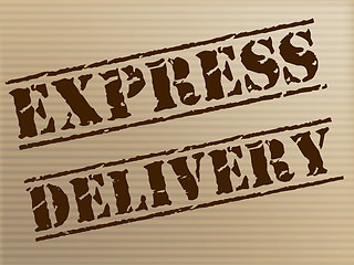 Image showing Express Delivery Means High Speed And Action