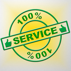 Image showing Hundred Percent Service Shows Help Desk And Advice