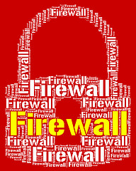 Image showing Firewall Lock Means No Access And Defence