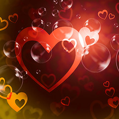 Image showing Hearts Background Means Romance  Love And Passion\r