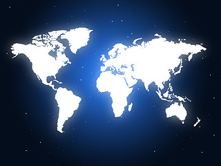 Image showing Blue World Represents Globally Design And Globalize