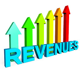 Image showing Revenues Increasing Indicates Financial Report And Diagram