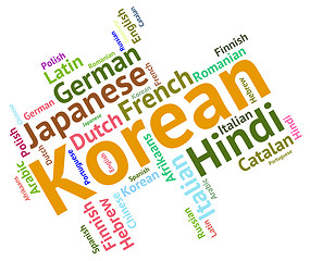 Image showing Korean Language Represents Text Translator And Words