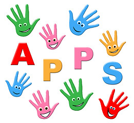 Image showing Kids Apps Means Application Software And Computing